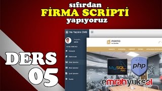 81-Php Dersleri - Bölüm 05- Yönetim Panelli Porto Firma Scripti Mysql ayar tablosu işlemleri-01