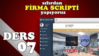 83-Php Dersleri - Bölüm 07- Pdo Yönetim Panelli Porto Firma Scripti Mysql veri çekme-01