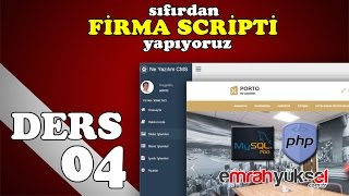 80-Php Dersleri - Bölüm 04- Yönetim Panelli Porto Firma Scripti Admin template parçalama-02